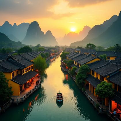 Cover image for Sunset Serenity in Vietnam’s Hidden Canal Town